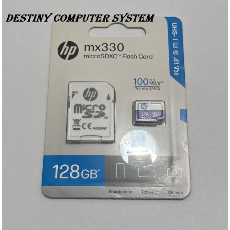 หน่วยความจํา Micro SD 128GB HP mx330 100MB/s Class10 พร้อมอะแดปเตอร์