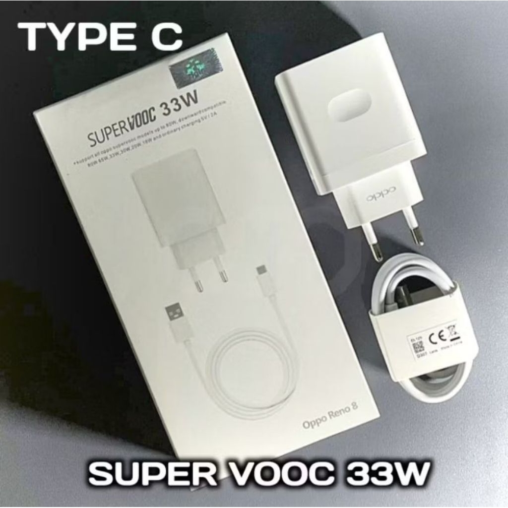 OPO ประเภท C Super Vooc 33W Charger F15 F17 PRO F21 F23 F25 PRO F27 RENO 7Z 8Z A98 A60 A3X A58 A78 A