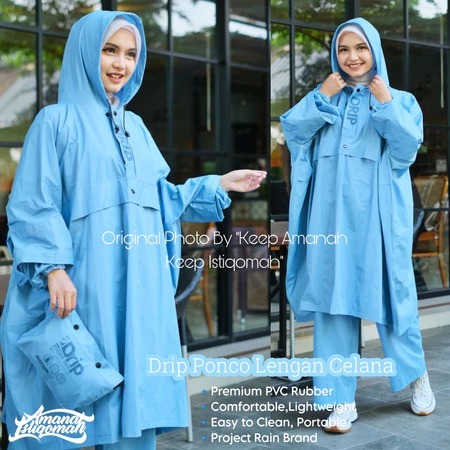 DRIP กางเกงแขนปอนโช เสื้อกันฝน PVC ขนาดจัมโบ้