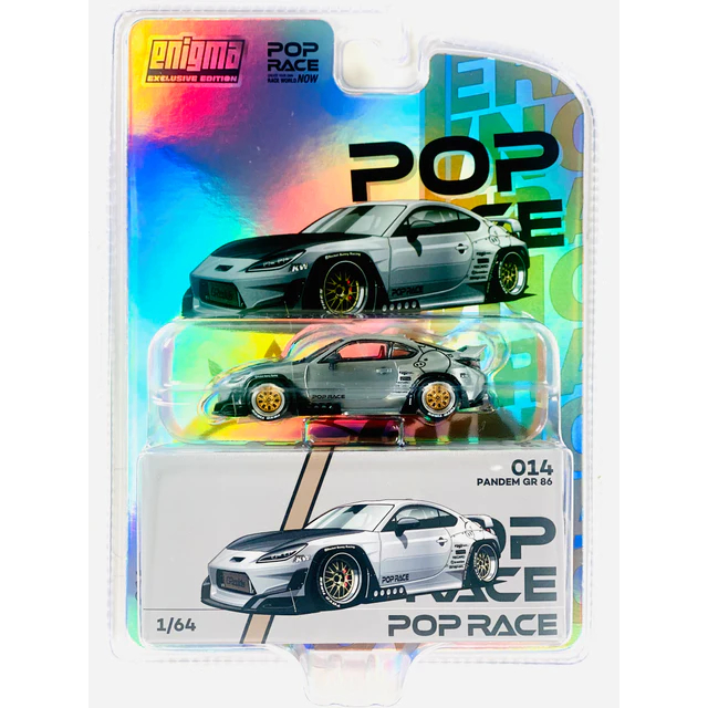 (CHASE) Pop Race x Enigma 1:64 Pandem GR86 Crystal White Pearl Blister Packaging