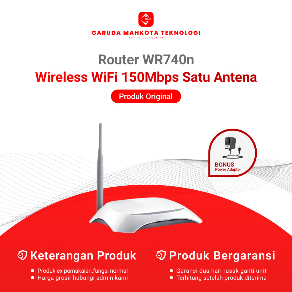 Tp-Link TL-WR740N เราเตอร์ไร้สาย WiFi 150Mbps / เราเตอร์มือสองดั้งเดิมพร้อมอะแดปเตอร์โบนัส