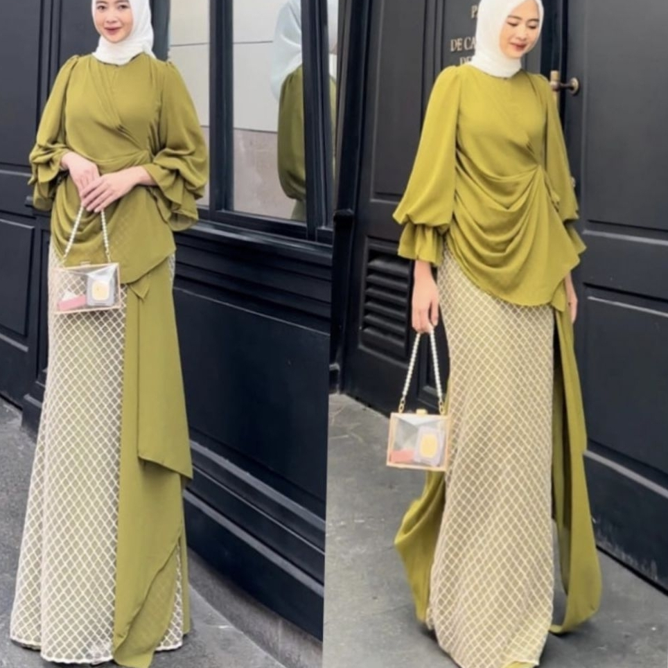 พรีเมี่ยม Gammis Gsmis Gakis Abya Luxury Gsmis Longdress โมเดิร์น Gamies Cool Falling วัสดุสบายๆผู้ห