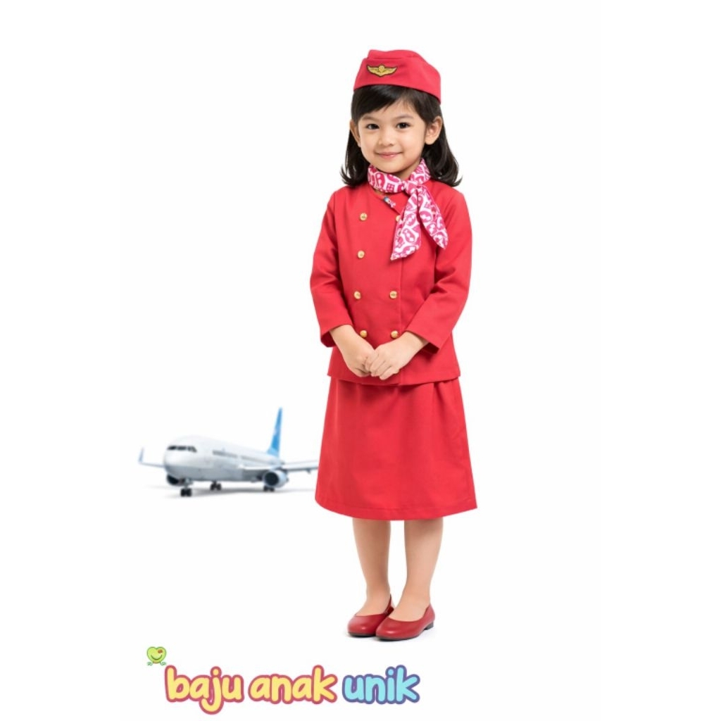 UNIQUE CLOTHES / FLIGHT ATTENDANT COSTUMES / CHILDRENS FLIGHT ผ้าปูพื้น / มืออาชีพ COSTUMES
