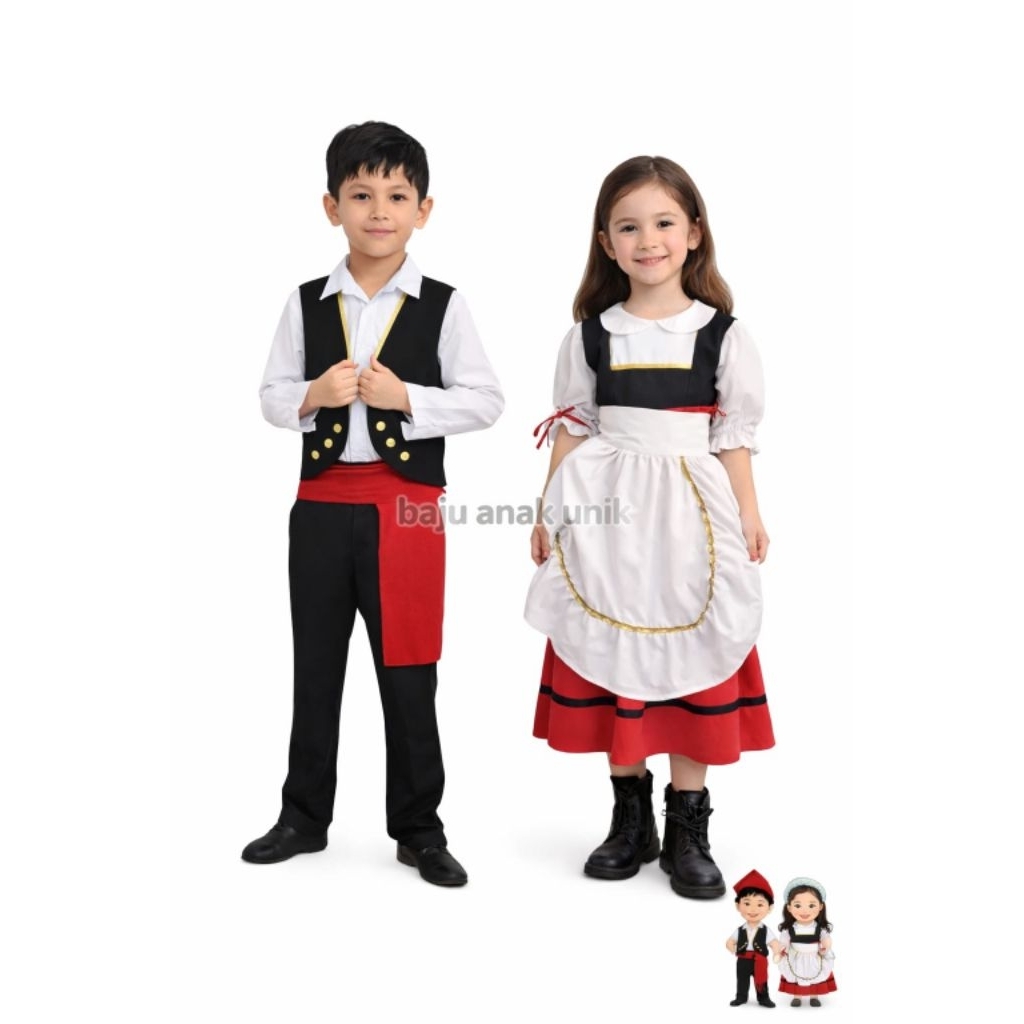 BAJUANAKUNIK / ITALIAN COUNTRY COSTUME / EUROPEAN DRESS / ผ้า EUROPEAN / COUNTRY COSTUME / UN DAY CO