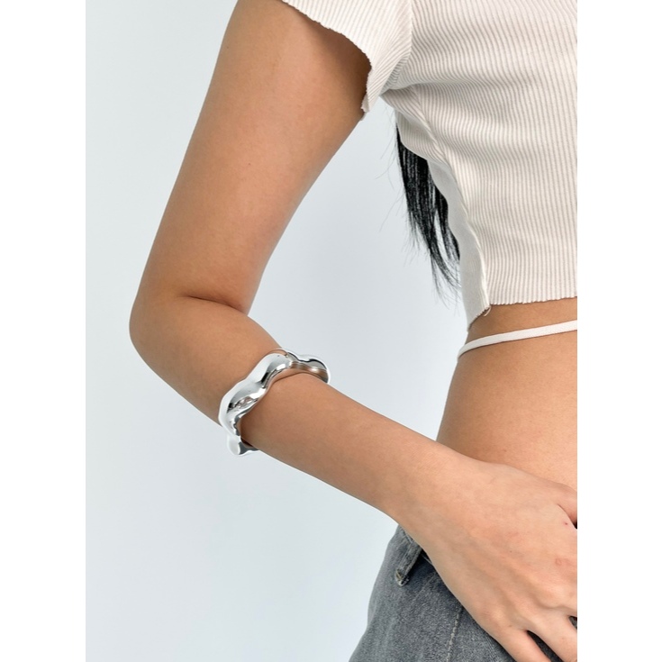 Beur - CLYDE กําไลข้อมือสแตนเลสแฟชั่น Barcelet Arm สร้อยข้อมือเงิน