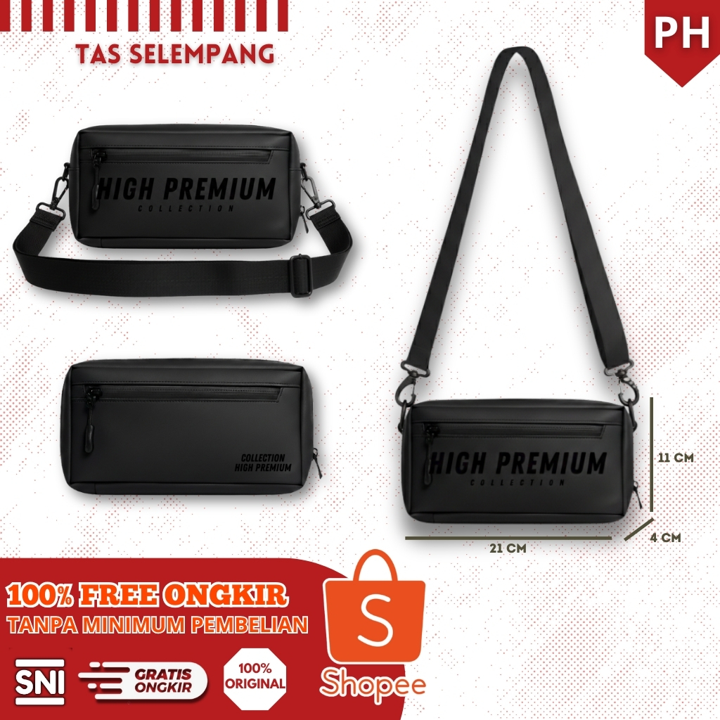 กระเป๋าคลัทช์มัลติฟังก์ชั่นสําหรับผู้ชายกันน้ําโลโก้สีดํา Urban Modern