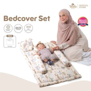NAFA BABY - Bedcover Set Bayi Lembut Set Bantal Guling Katun | Alas Tidur Bayi Cocok untuk Kado Lahiran Free Tas Penyimpanan
