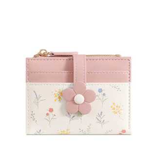Dompet Wanita PU Leather Motif Bunga Mini Ringan Banyak Slot Kartu koint terbaru