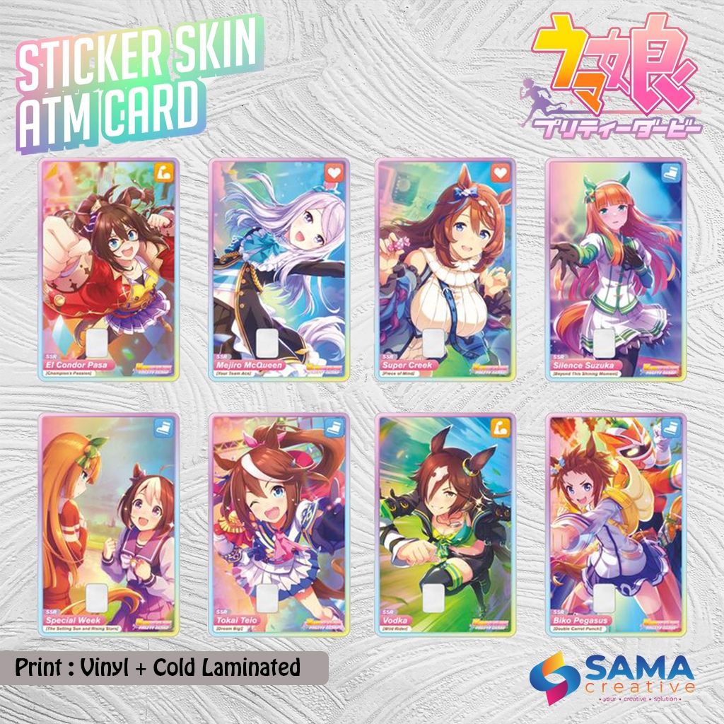 Uma Musume - สติ๊กเกอร์การ์ดเกม HOLOGRAM - ATM Vinyl Debit, บัตรเครดิต, Emoney, Flazz, การ์ดการเข้าถึงสติ๊กเกอร์โฮโลแกรม Kitsan