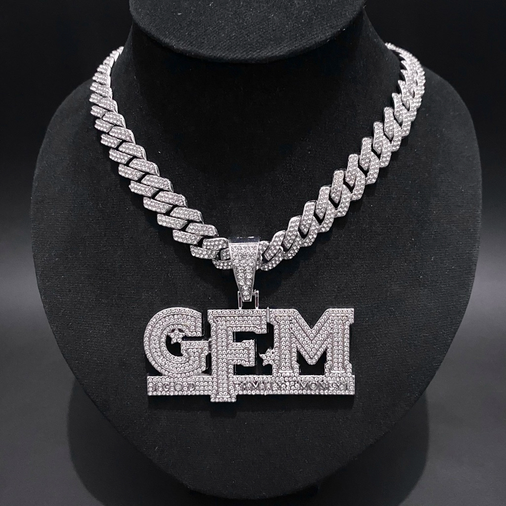 GFM ตัวอักษรโซ่จี้ Hip-Hop สร้อยคอ