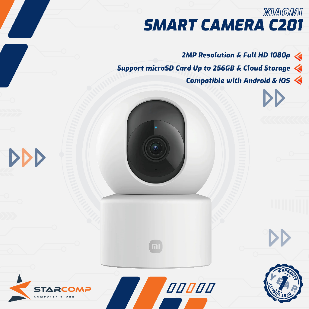 กล้องอัจฉริยะ Xiaomi C201 กล้องรักษาความปลอดภัยภายในบ้าน 1080p Night Vision กล้องวงจรปิดติดตาม AI อั