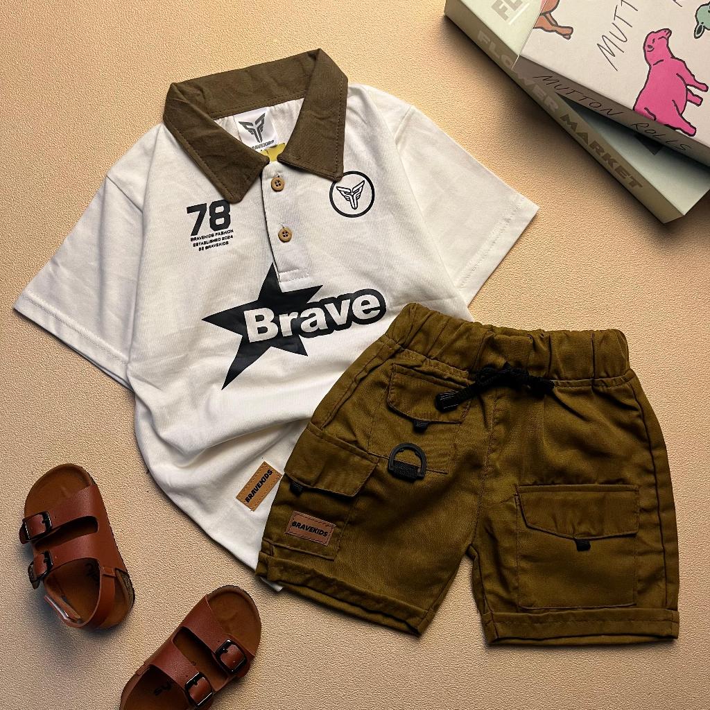 KATUN BRAVEKIDS FASHION RUGBY MUNG BEAN MOCHI TEES COTTON 24s เด็ก SUIT AGE 1-5 ปี TSHIRT เสื้อยืดแล