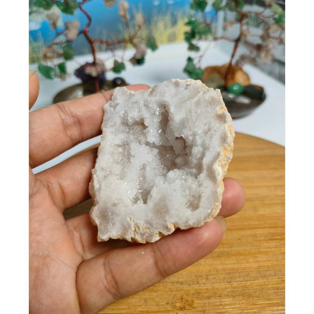 Natural Clear Quartz Druzy Morroco Geode Stone (2)