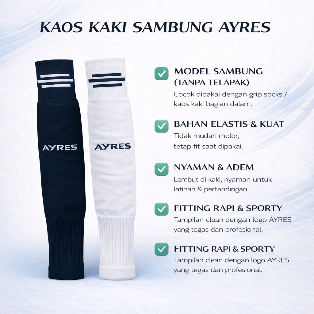 AYRES Connecting Socks - สําหรับฟุตซอล Football Minisoccer Sleeve Socks Original Ayres