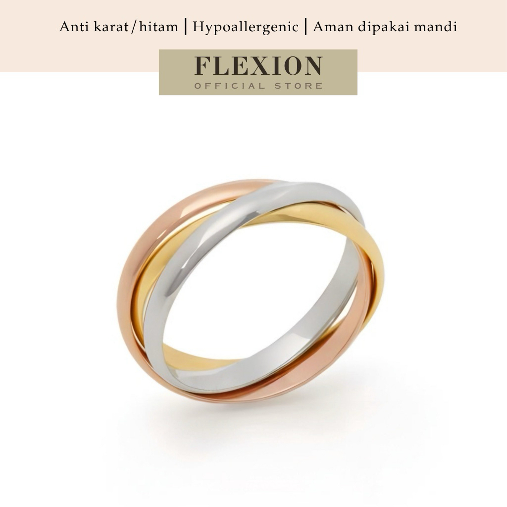 Flexion - Trinity Titanium Couple Ring Anti-Rust/Black/Fade - แฟชั่นเกาหลีอุปกรณ์เสริมและเครื่องประด