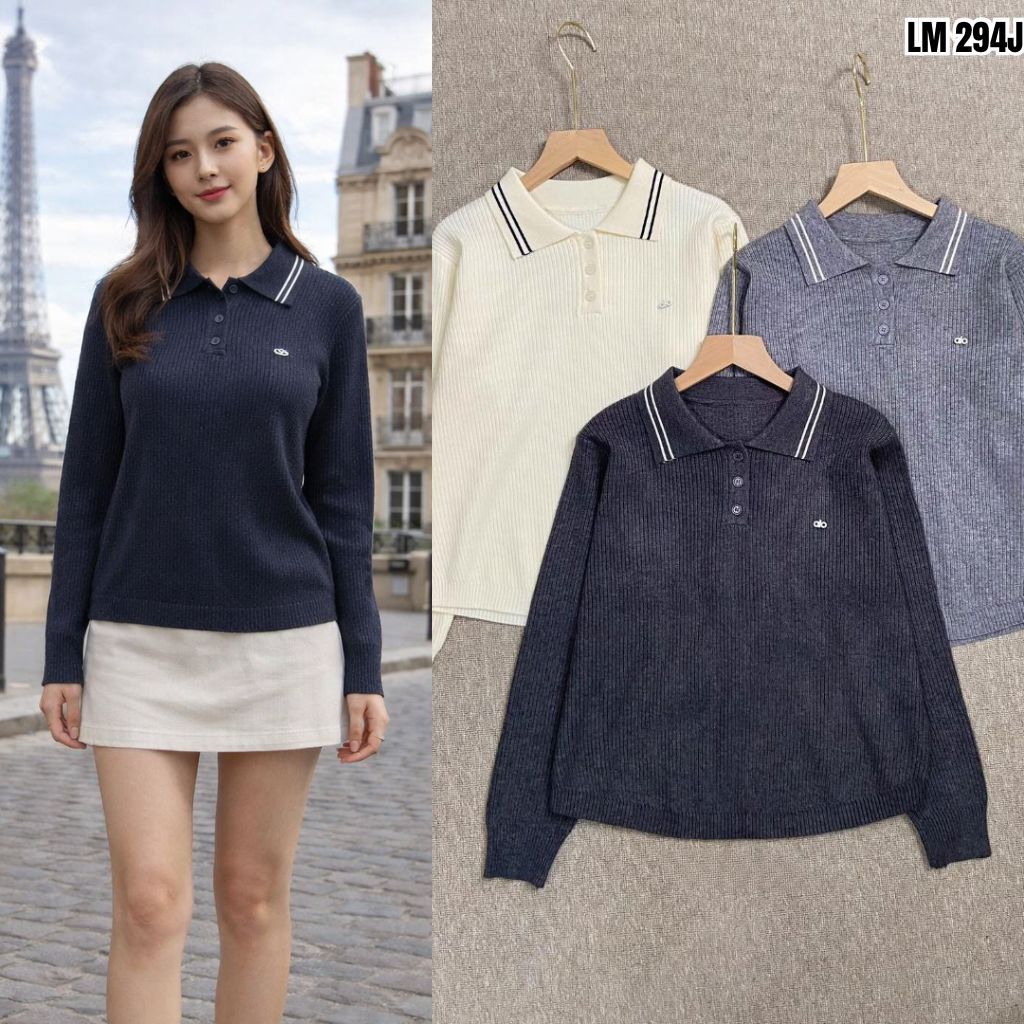 HAPPY SHOP - LM294J PREMIUM LONG-SLEEVED WOMENS KNIT TOP, LATEST, FASHIONABLE