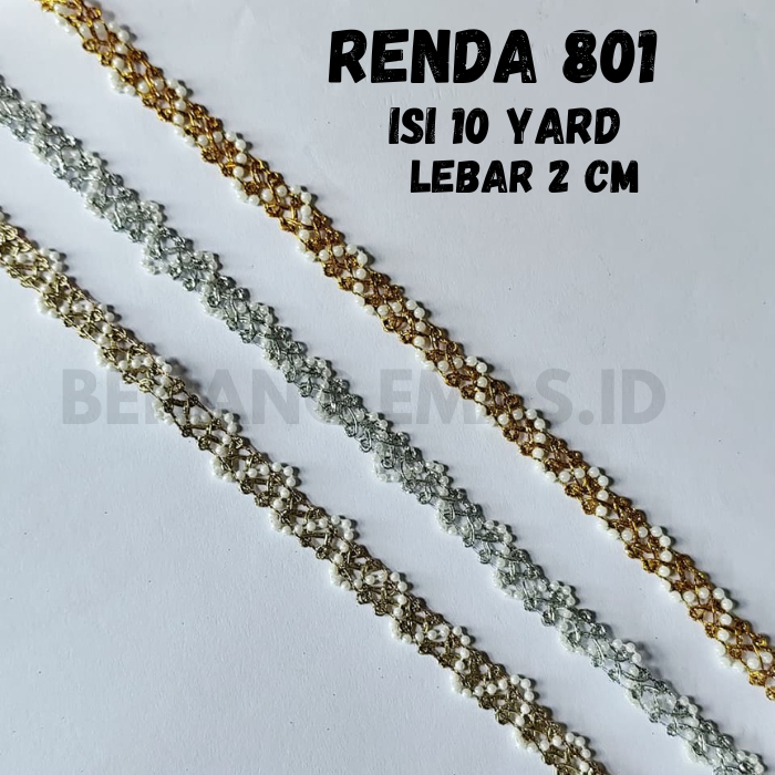 LACE 801 WIDTH 2 CM COTENTS 10 YARDS ต่อม้วน