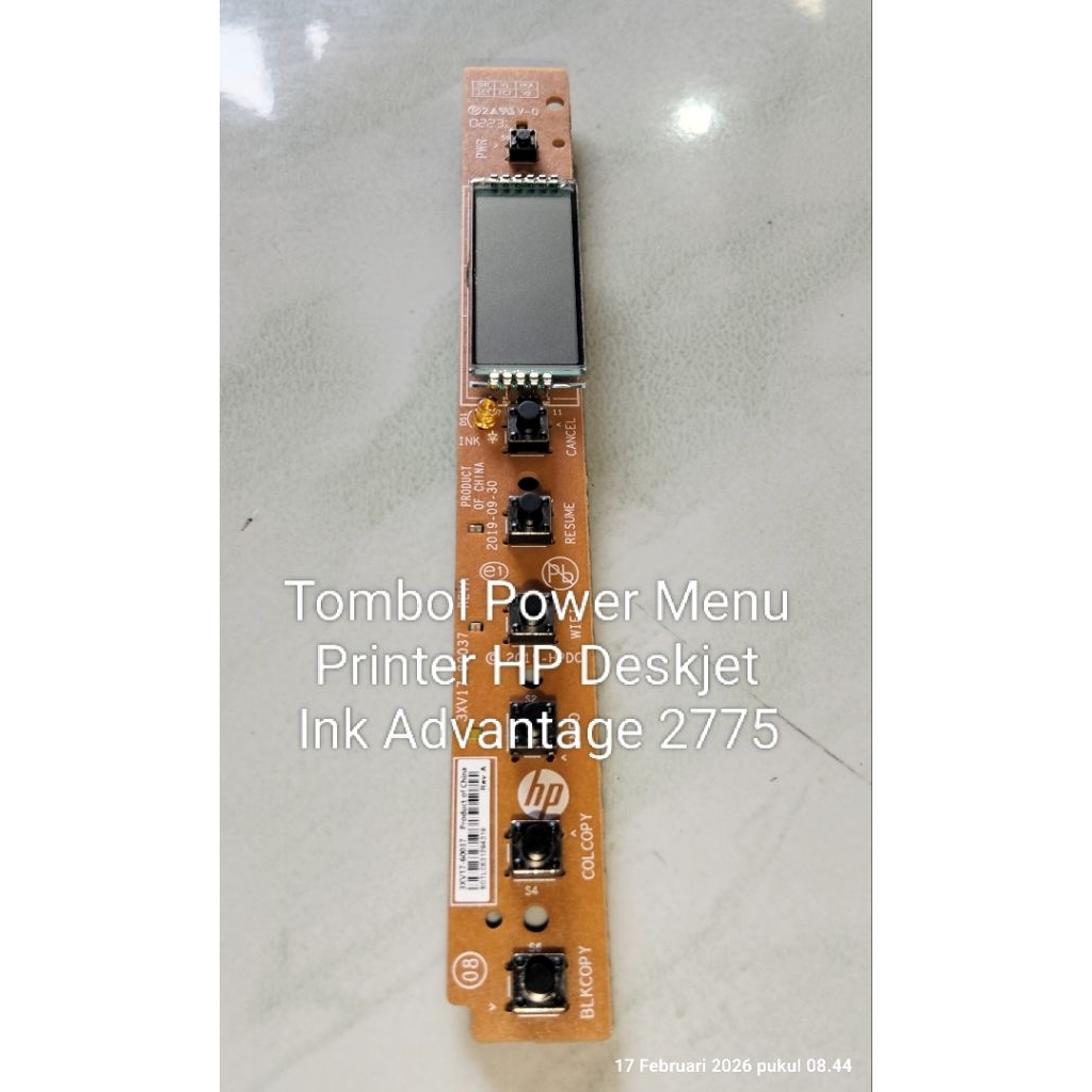TOMBOL HP Ink Advantage 2775 ปุ่มเมนูไฟฟ้าเครื่องพิมพ์
