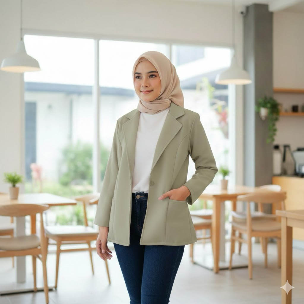 ผู้หญิงปุ่ม BLAZER SCUBA BLAZER WORK BLAZER / ชุดทํางาน / / เสื้อผ้าผู้หญิง / ท็อปส์ซูของผู้หญิง เกา