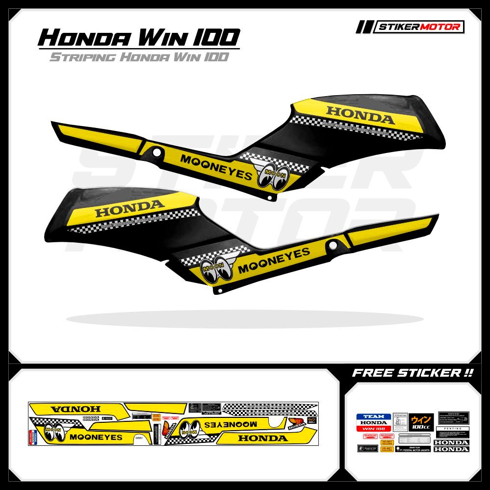 WIN07 Striping สติกเกอร์ Honda Win 100 สติกเกอร์ Variations สติกเกอร์ Striping Scootlet Scotlite Hon