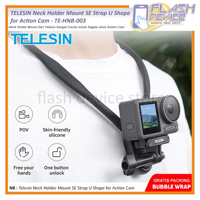 TELESIN ที่วางคอ Mount SE Strap U Shape สําหรับ Action Cam GoPro / Insta360 TE-HNB-003
