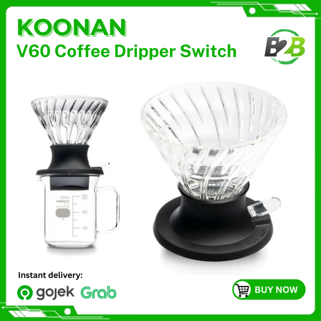 Koonan แช่ Dripper V60 กาแฟ Dripper วาล์วสวิทช์ Immersion Glass Pour Over Coffee Brewing เครื่องมือ 