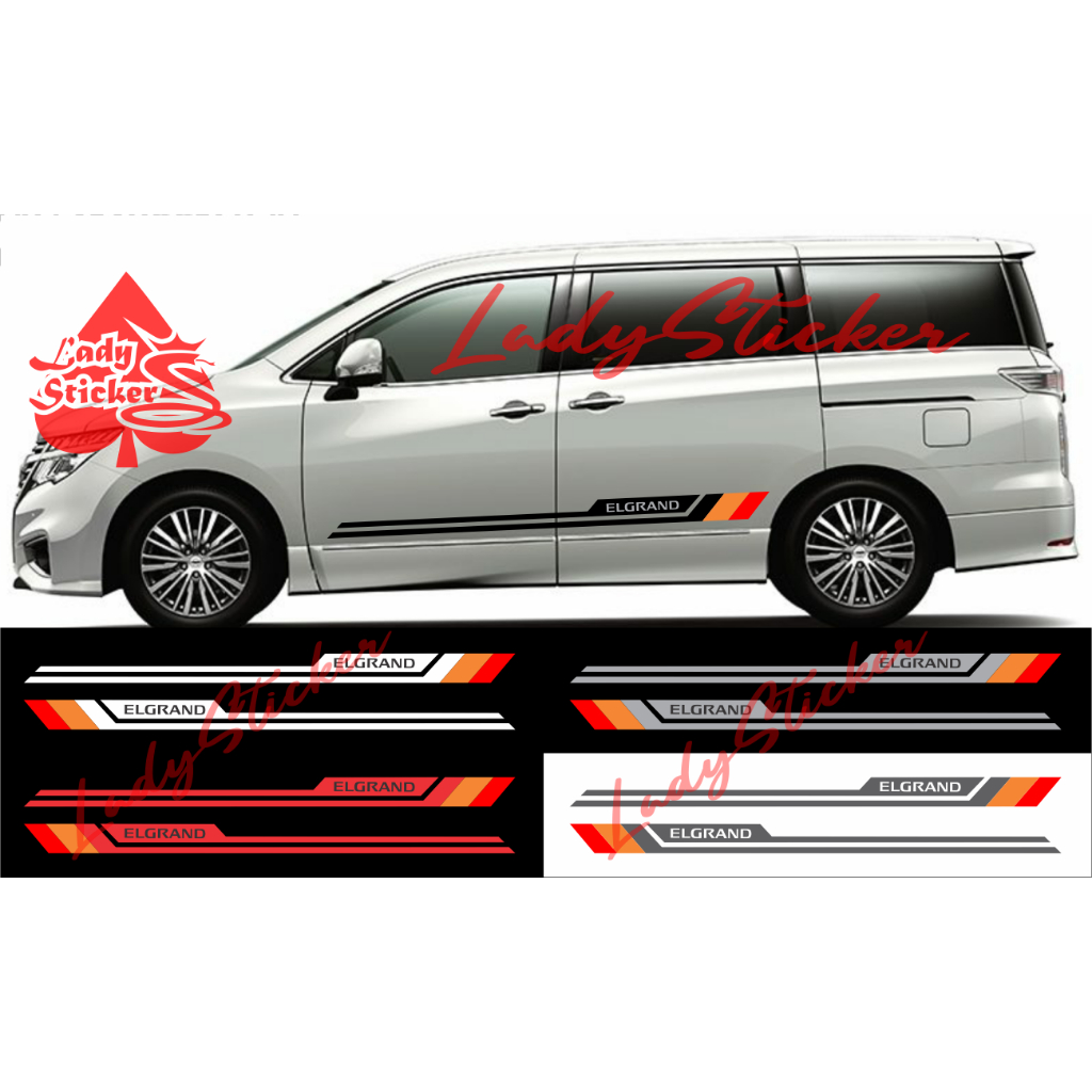 NEW สติ๊กเกอร์แต่งรถ nissan elgrand สติ๊กเกอร์รายการล่างรถยนต์ nissan elgrand