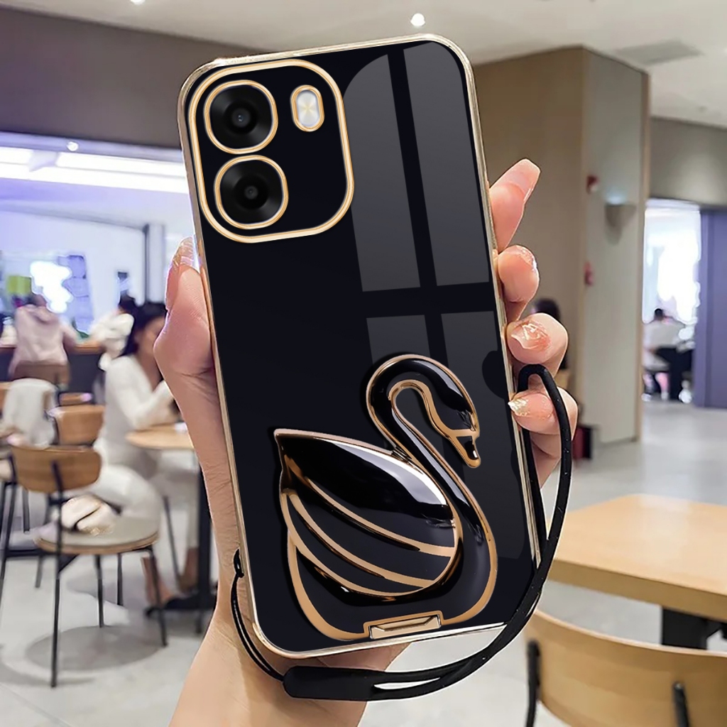 Softcase Stand Oppo A6, A6X Case เคสซิลิโคนชุบหรูหรา