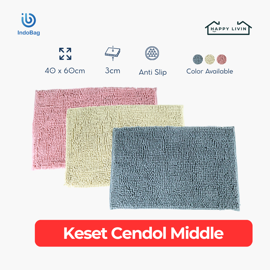 Indobag - Cendol Middle Premium Floor Mat 40x60cm Bedroom Foot Mat