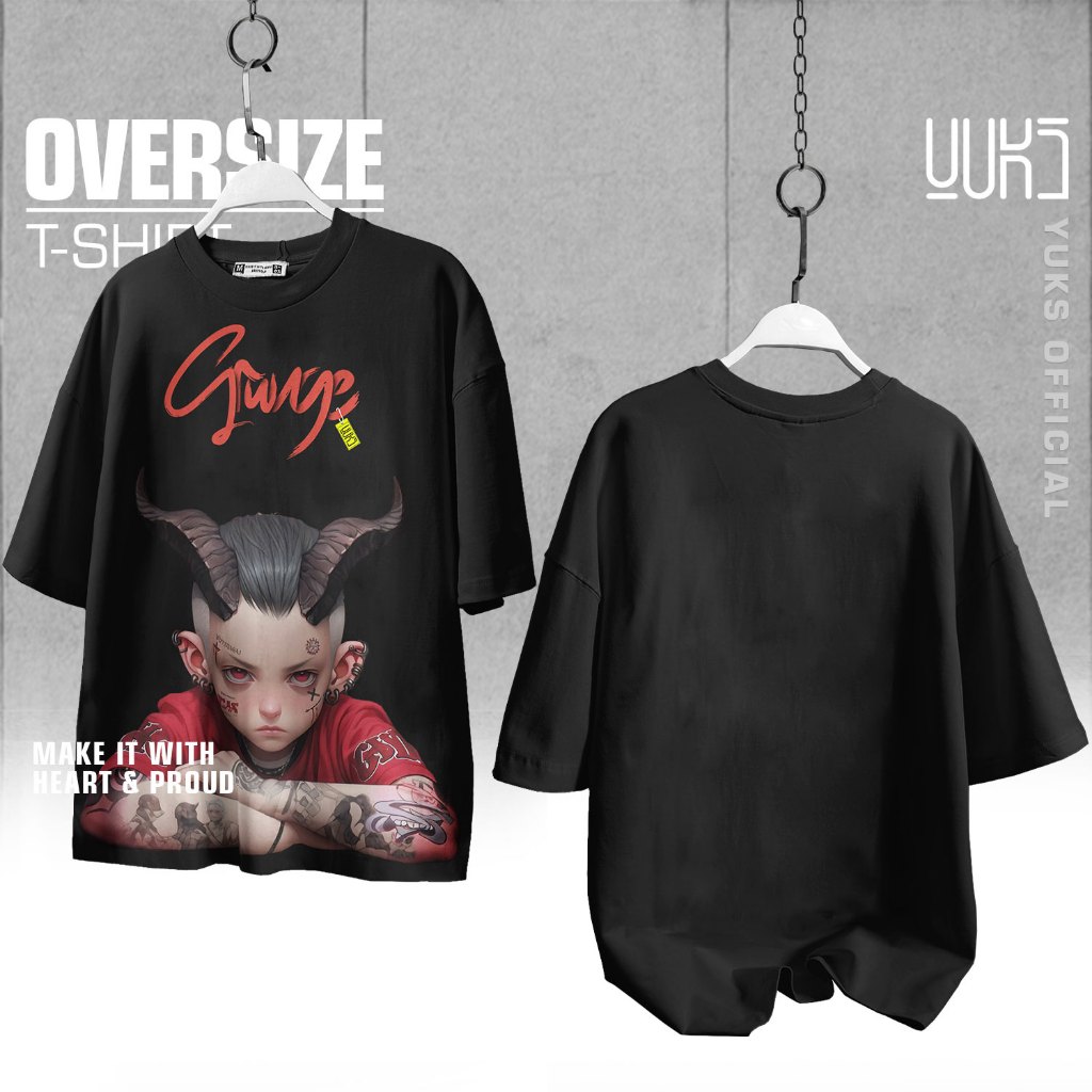 GRUNGE OVERSIZE เสื้อยืด YUKS ผู้ชายผู้หญิงผ้าฝ้าย COMBED 24S THICK TSHIRT ขนาดใหญ่ ORIGINAL DISTRO 