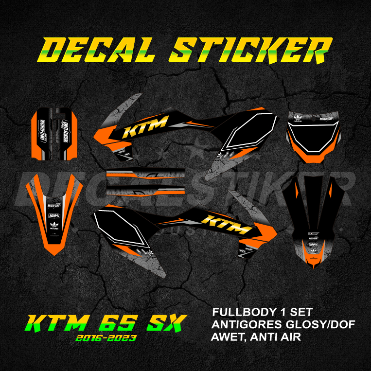 UNGU MERAH HIJAU DECAL STICKER KTM 65 SX FULLBODY (001) DECAL STICKER 2016–2023 RED YELLOW GREEN DARK BLUE LIGHT NILA PURPLE GREY WHITE BROWN GOLD PINK สีเขียว STABILO TOSCA TRAIL SUPER