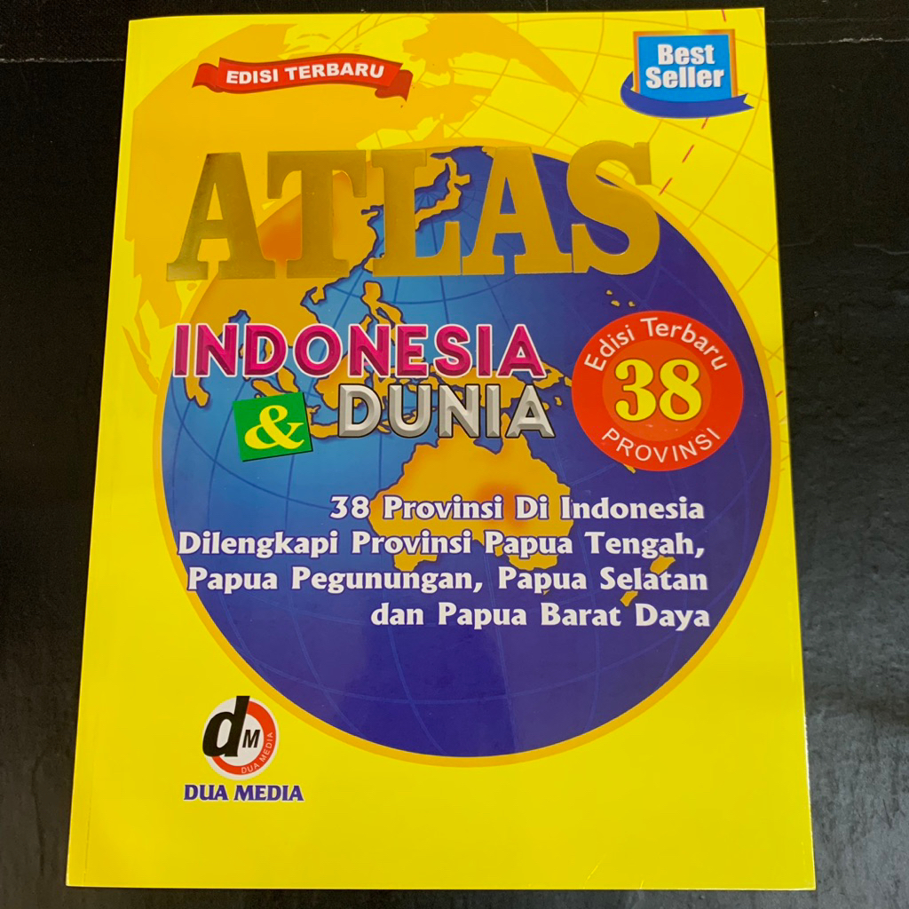 Big Atlas 24x31cm Atlas รุ่นล่าสุด 38 จังหวัดอินโดนีเซียและโลก