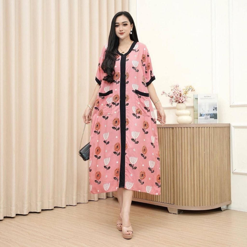 Haruka ชุดนอนให้นมมีกระเป๋า ลาย Viral ล่าสุด Daily Home Daster