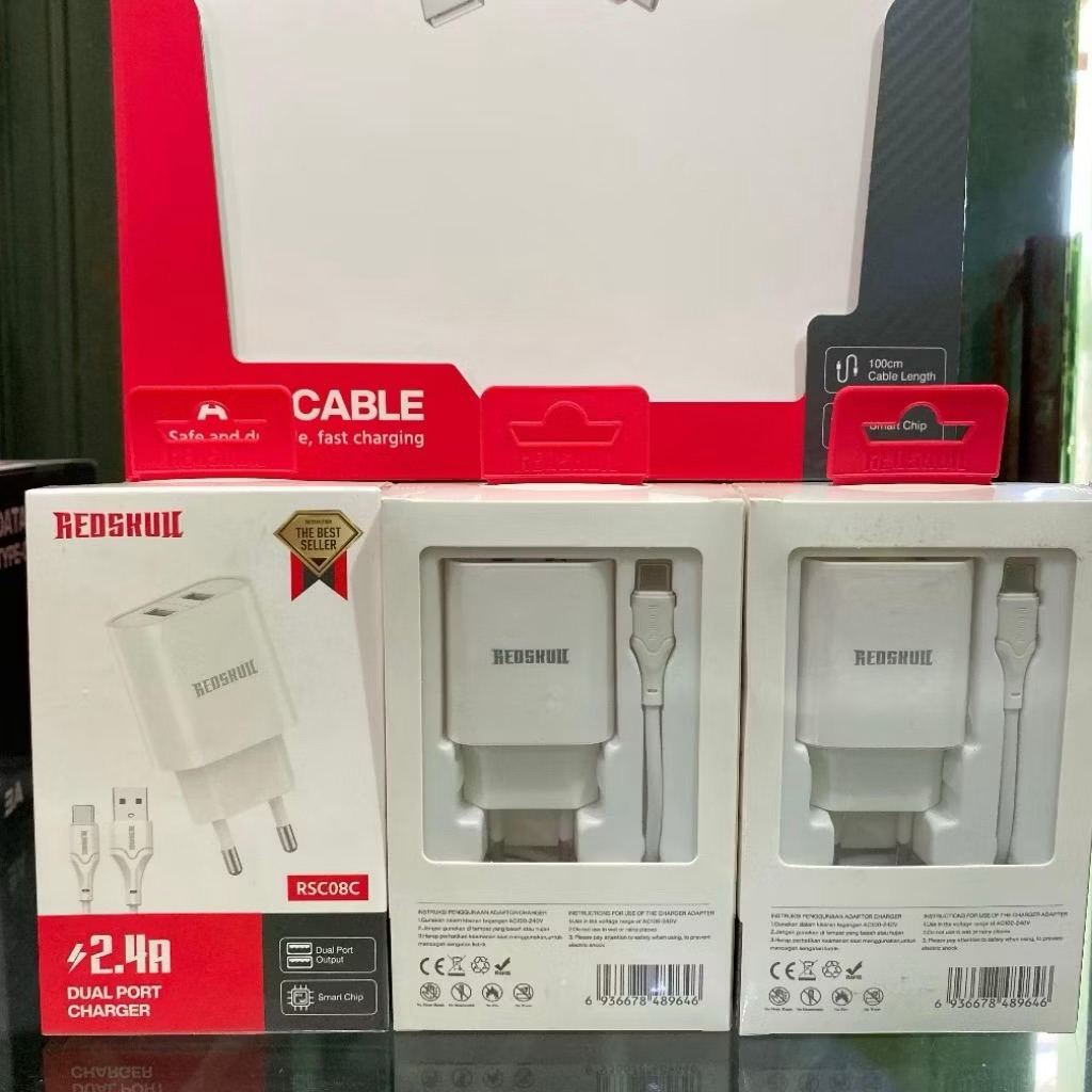 Redskull RSC08C Travel Charger Type-C 2.4A Dual USB Fast Charging พร้อมสาย 1M RSC08