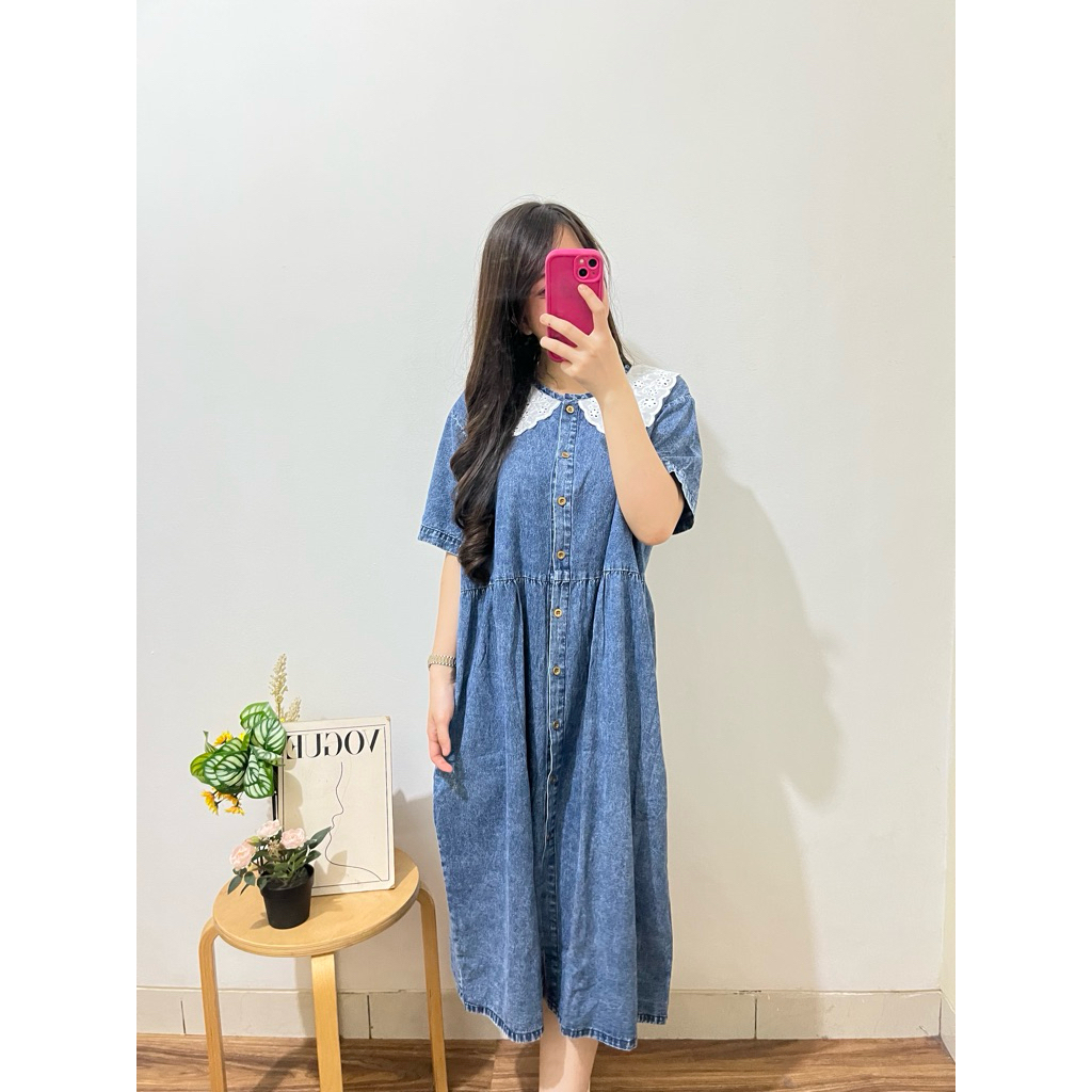Beya Dress JDP by Theverrable DENIM DRESS/BUSUI DRESS FOR PREGNANT WOMEN/DENIM BKK/DENIM PREMIUM/COL