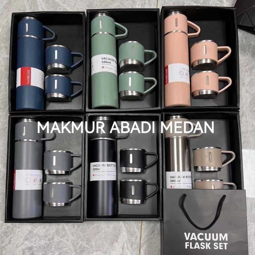 TERMOS SULTAN THERMOS 500ML SET OF 3 CUPS / TUMBLER DRINKING BOTTLE SET / SULTAN THERMOS SET