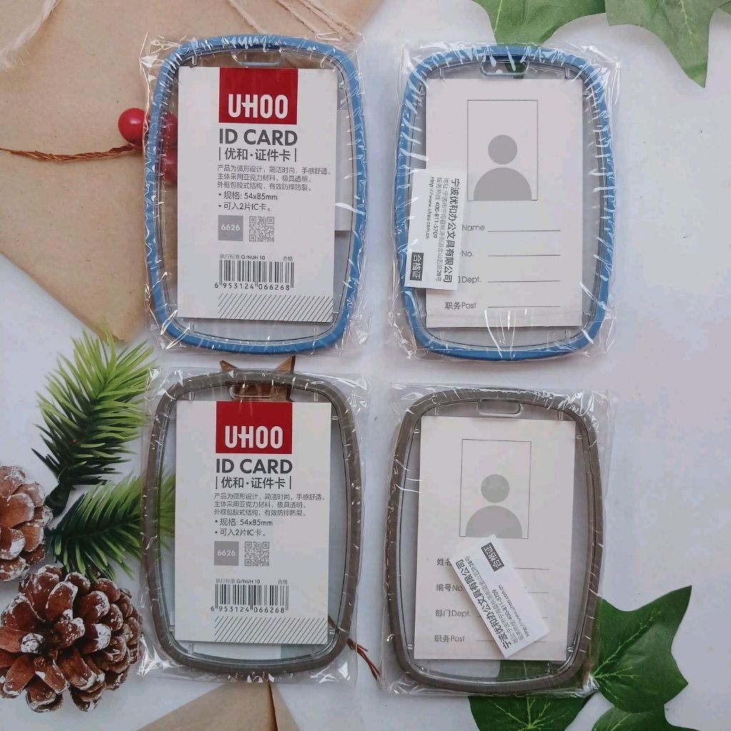 UHOO 6626 ID Card 54x85 มม.ผู้ถือชื่อแท็กอุปกรณ์สํานักงาน ID ID ID Card Holder [1 ชิ้น]