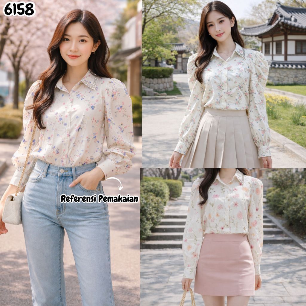 KEMEJA เสื้อเชิ้ตดอกไม้ผู้หญิง TOP 6158 967NW-1/4 998NW-1/8/13 ผ้าฝ้ายพรีเมี่ยมแขนยาวใหม่ล่าสุด VERY