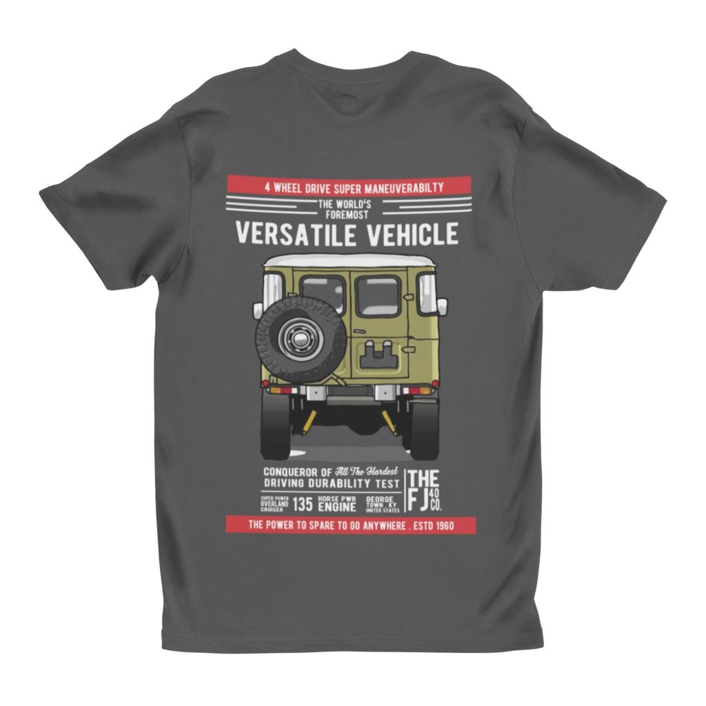 Retro Vintage Land Cruiser Gear FJ 40 เสื้อยืดถ่าน