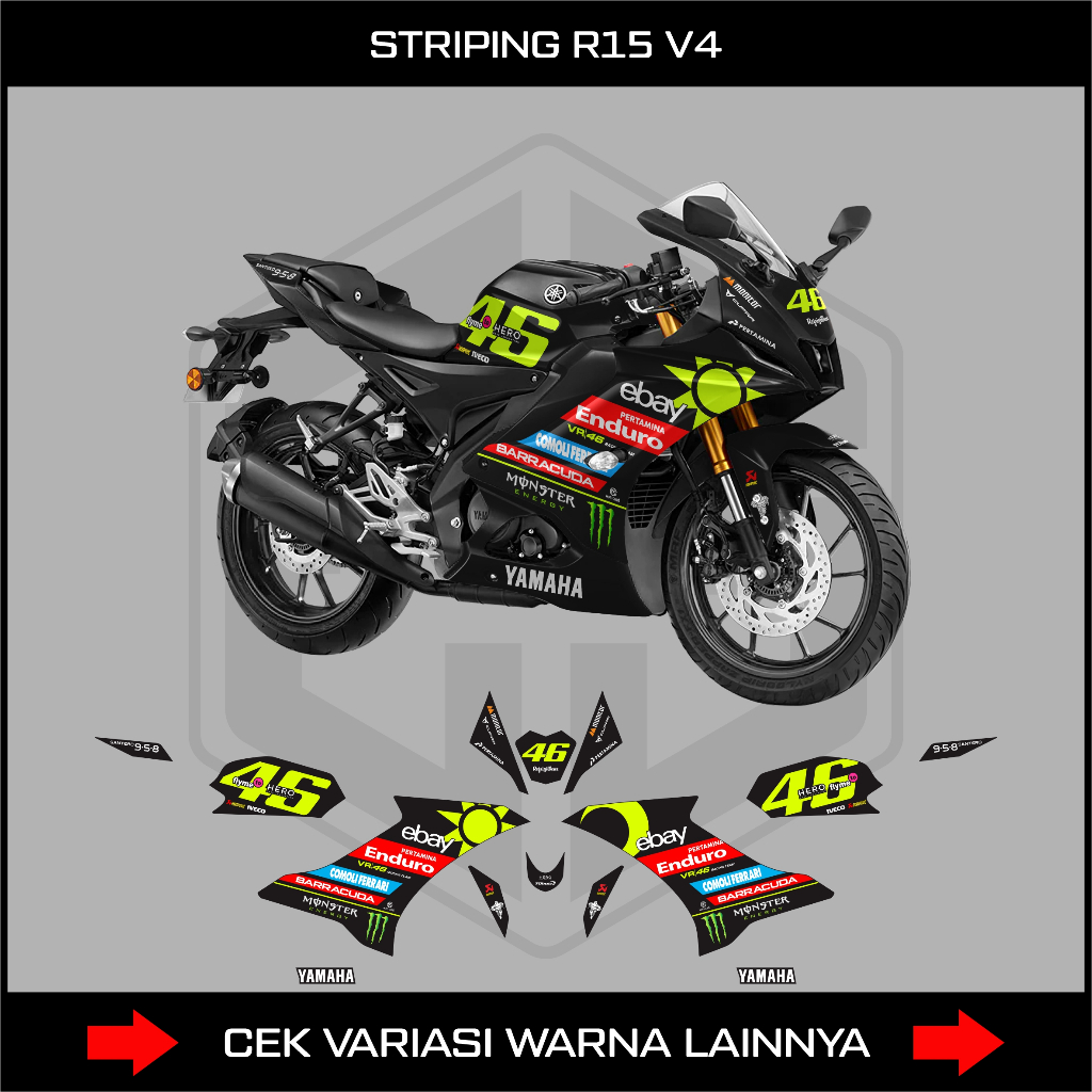 STRIPING R15 V4 YZFV4 / สติ๊กเกอร์รูปลอก YAMAHA R15V4 YZF V4