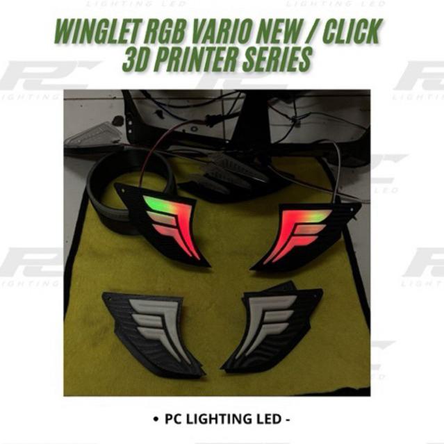 RGB 3D EMBOSSED WINGLET WINKERS SWING VARIO CLICK 125 160 RGB