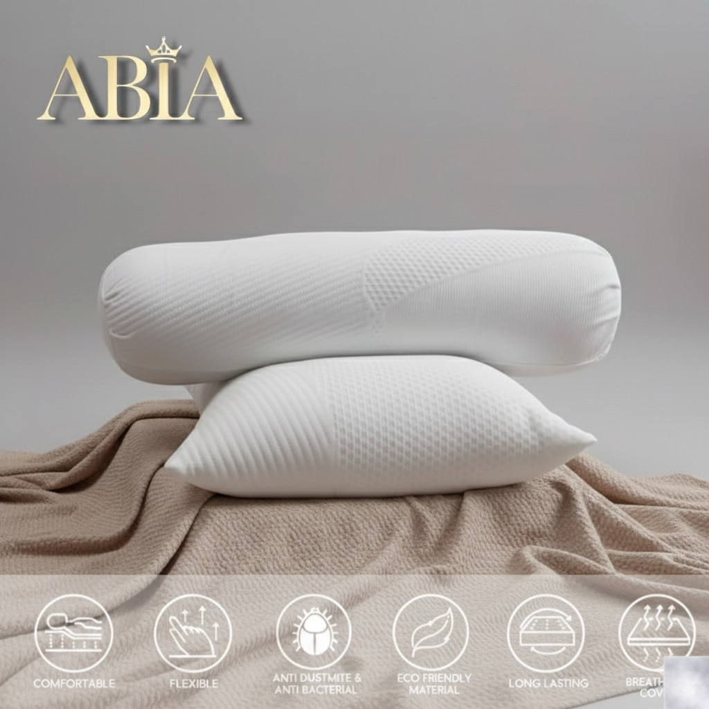 1 ชุด ABIA Premium Memory Foam Hotel Pillows & Bolsters 60X40cm I BEST DEAL