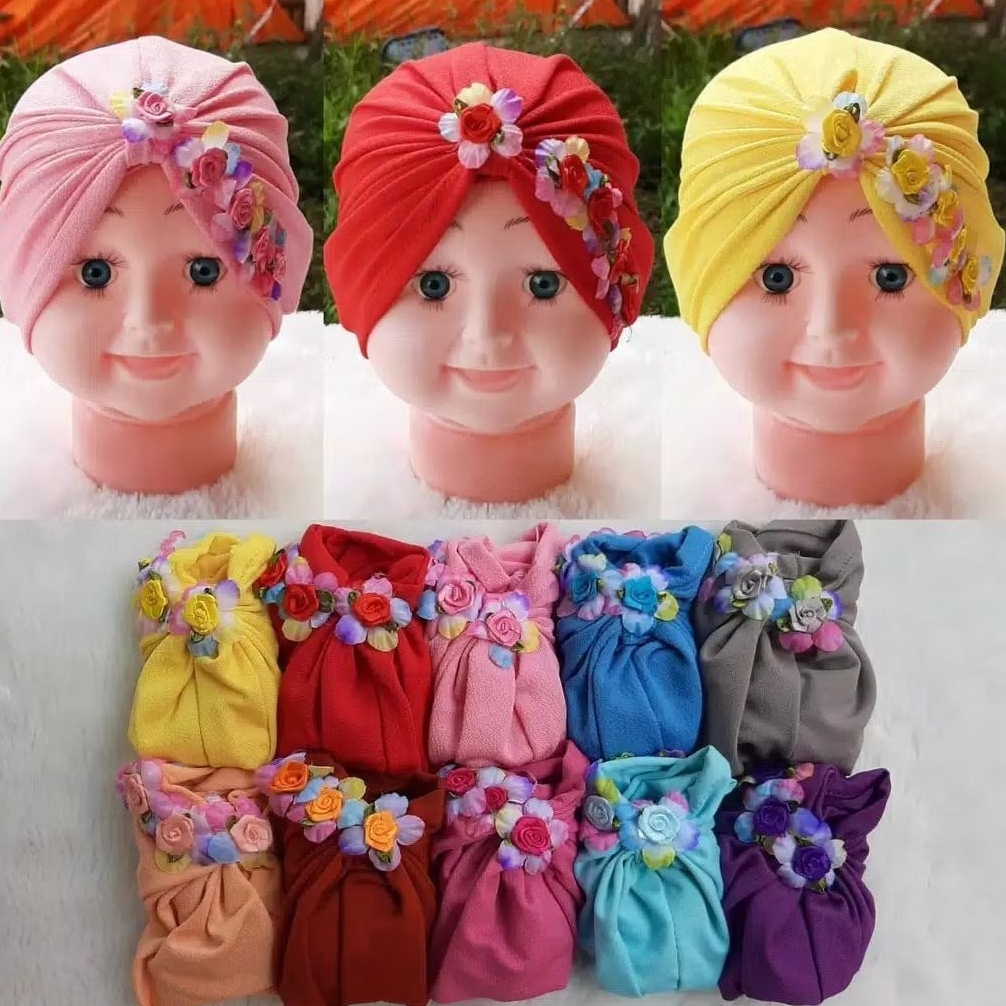 HANA CHILDRENS TURBAN / CHILDRENS BANDANA ผลิตจาก JERSEY MATERIAL สําหรับ AGES 0-3 ปี MADE IN JERSEY