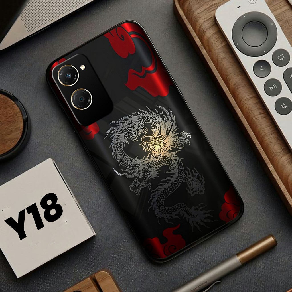 HP Vivo Y18 Y03 Y03T Y02 Glass Softcase VIVO Y18 Phone Case - เคสโทรศัพท์เคลือบเงา (U 599)