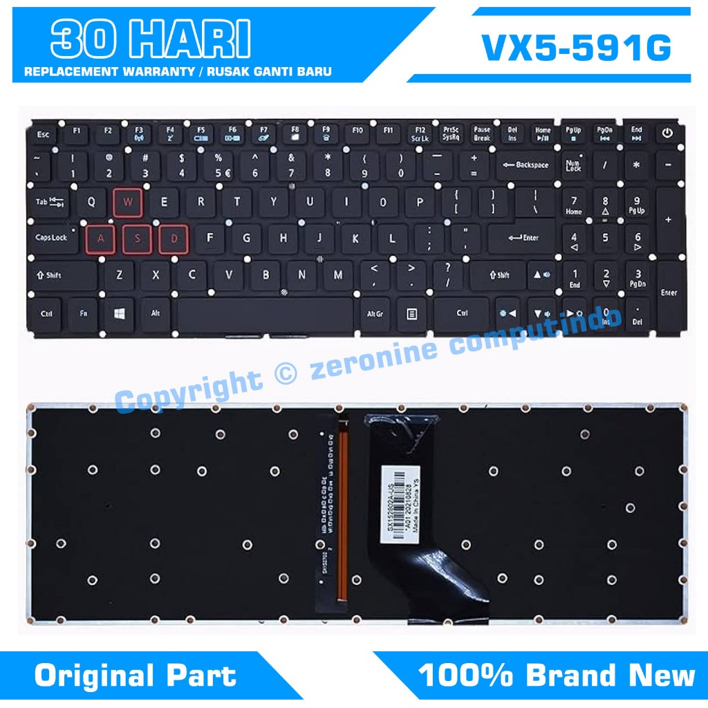 คีย์บอร์ด Acer NITRO 5 VN7-593 G3-571 G9-591 VX15 VX5-793 VX5-591G