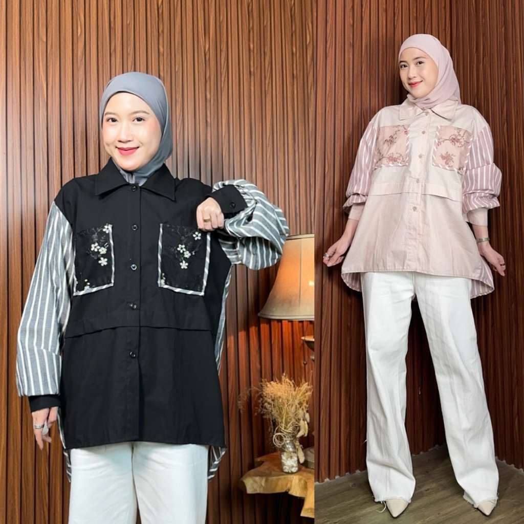 KEMEJA Sijii Karina Blouse เสื้อโอเวอร์ไซส์ผู้หญิง