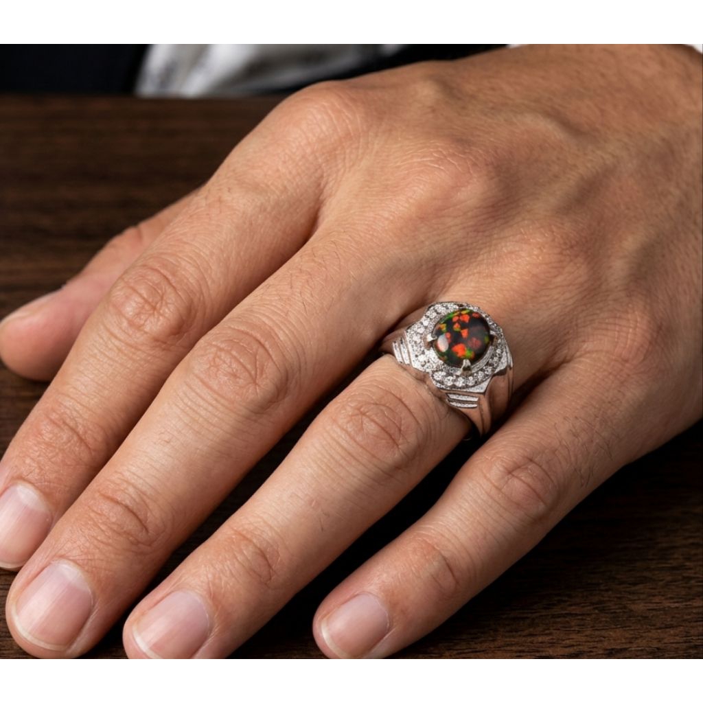 สีดํา OPAL KALIMAYA STONE RING A1