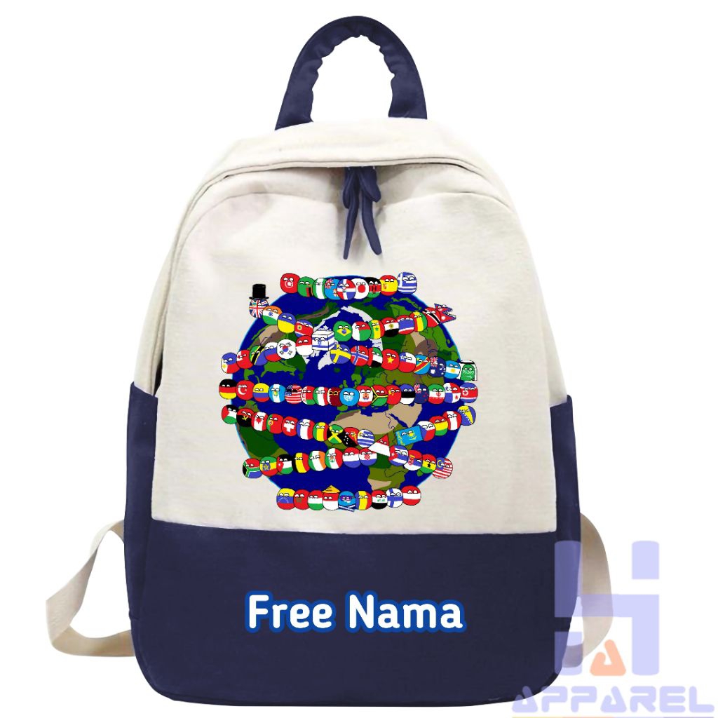 COUNTRY BALL COUNTRY HUMAN CHILDRENS BACKPACK ฟรีชื่อ