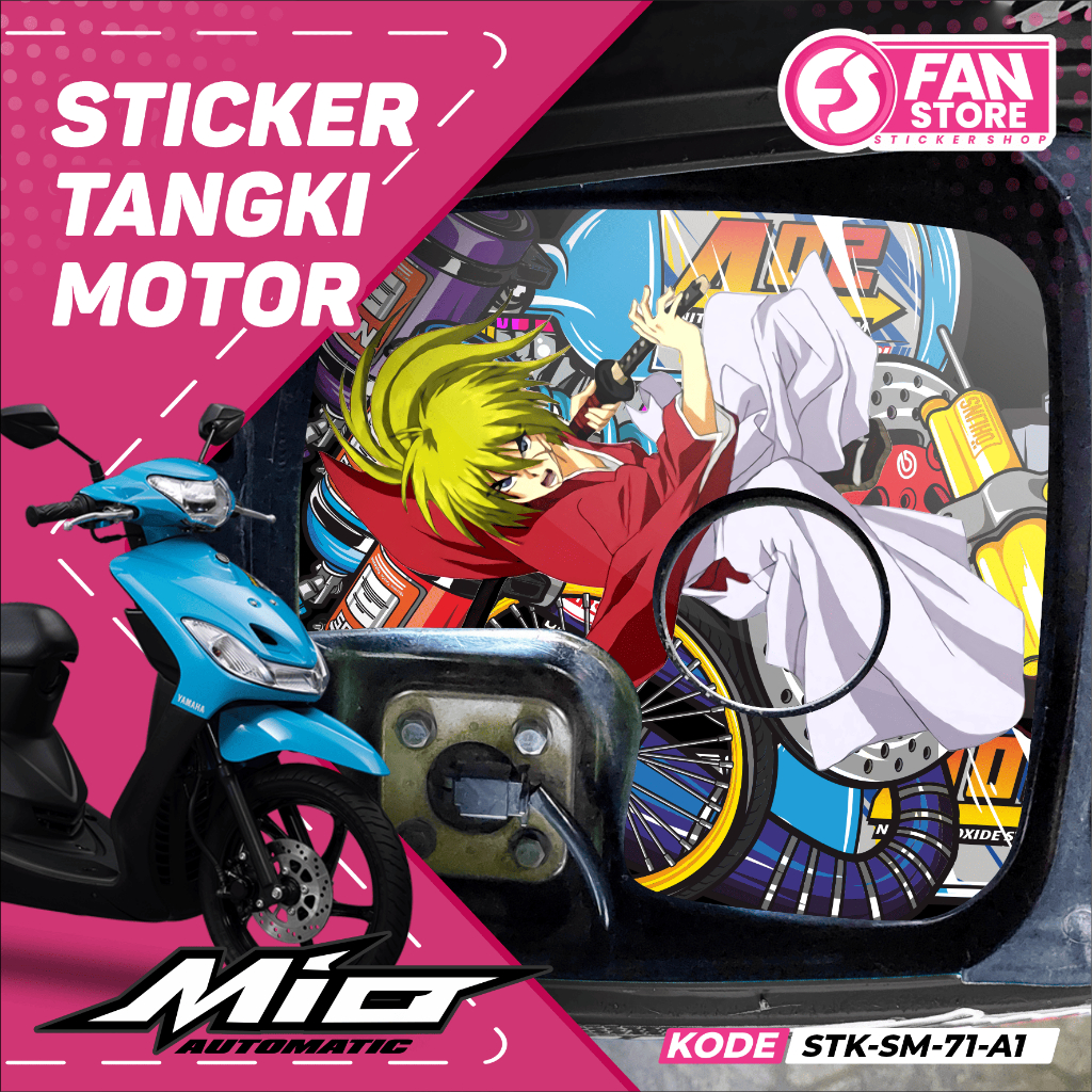 COOL MIO SPORTY ANIME TANK STICKER ACCESSORIES - MIO SPORTY TANK STICKER READY TO INSTALL - STK-SM
