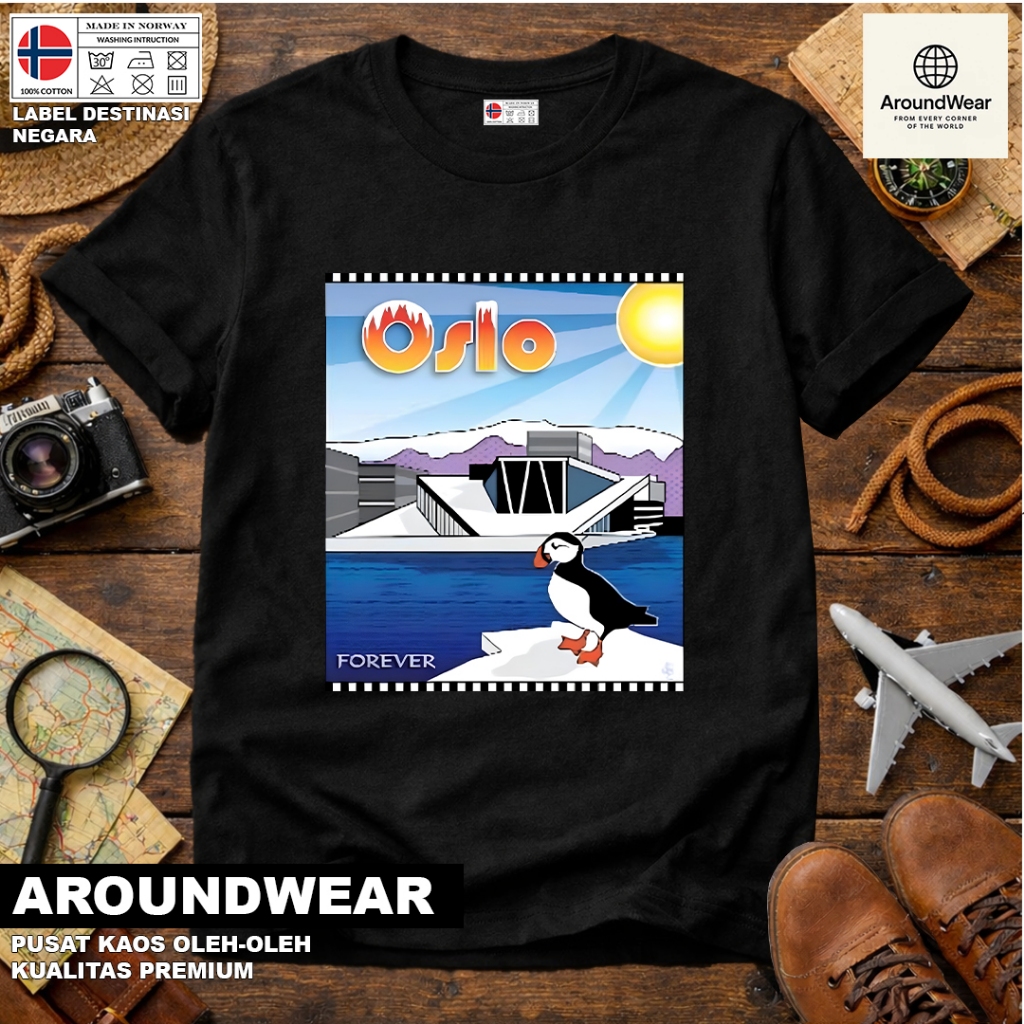 เสื้อยืด NORWAY 56 SOUVENIR พร้อมแท็ก NATIONAL, NORWAY COTTON 30S, ของขวัญพรีเมี่ยม SOUVENIR